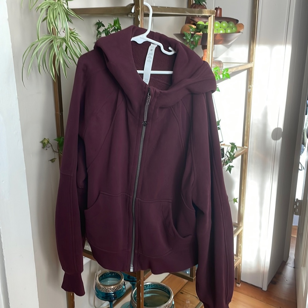 Lululemon full zip oversized crop scuba hoodie cassis